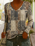 V-Neck Long Sleeve Top