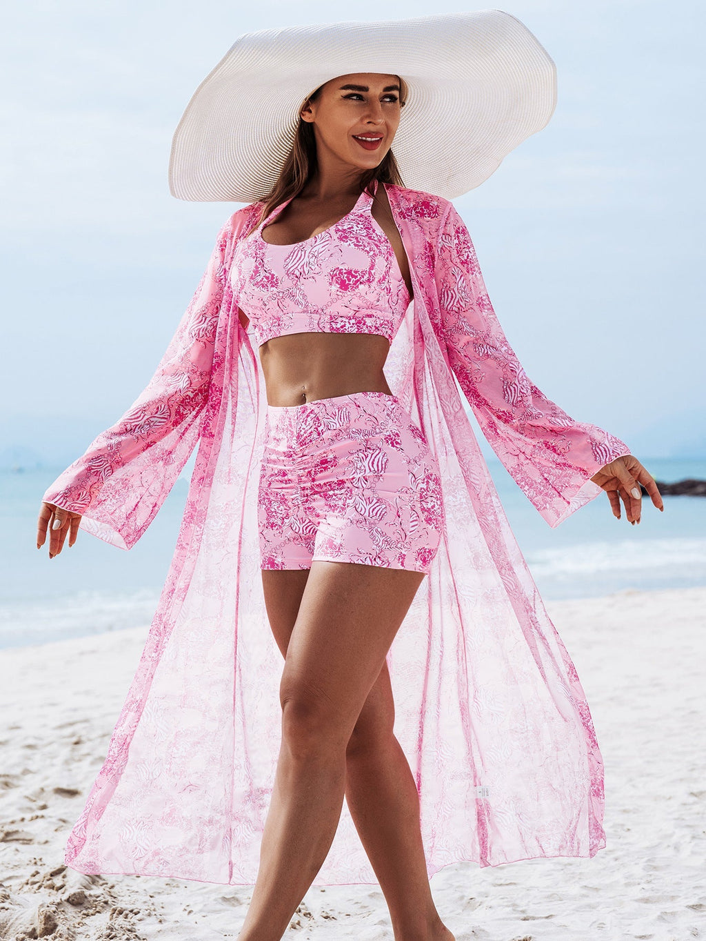 Multi-Color Bikini Three-Piece Padded Swimwear