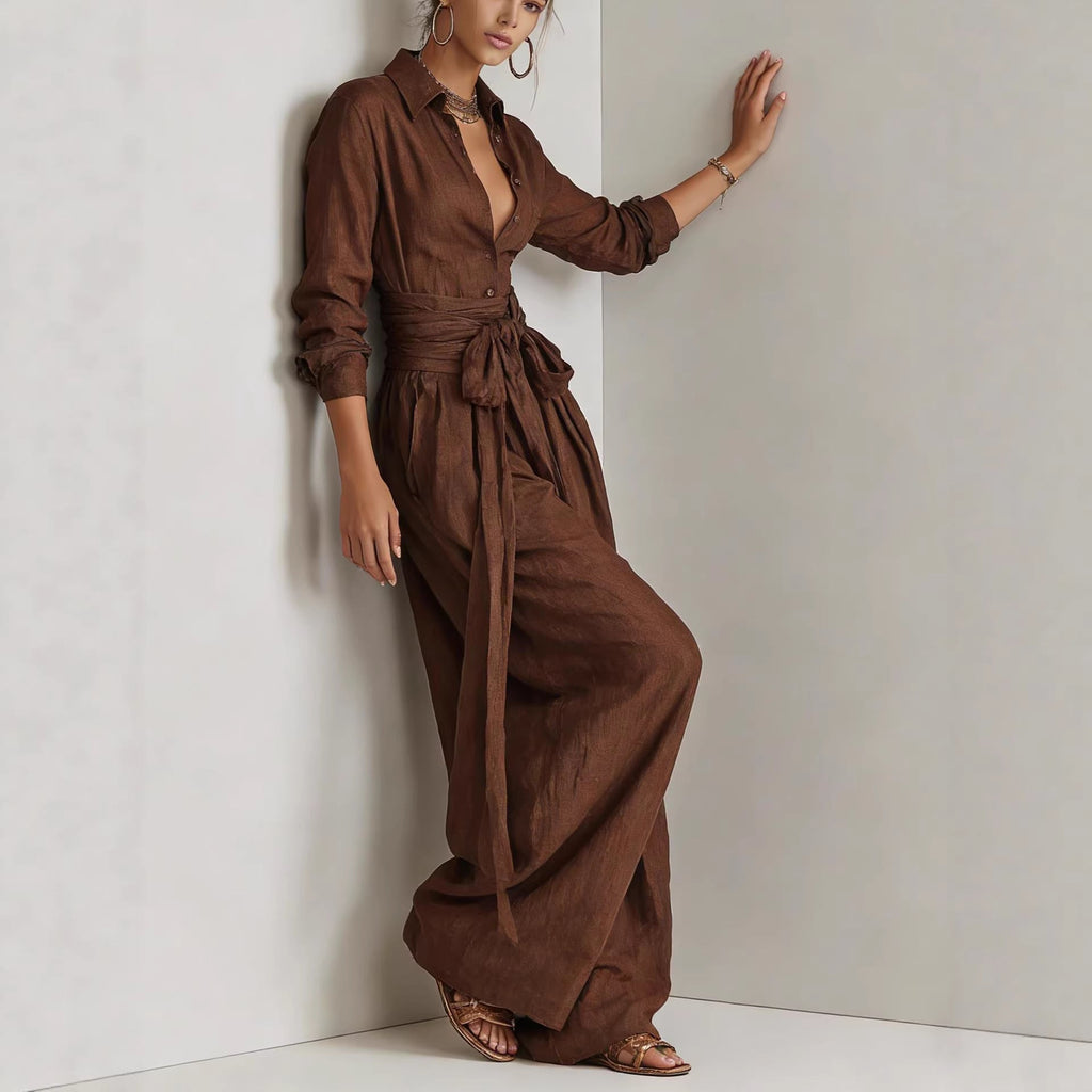 Solid Casual Pant Set