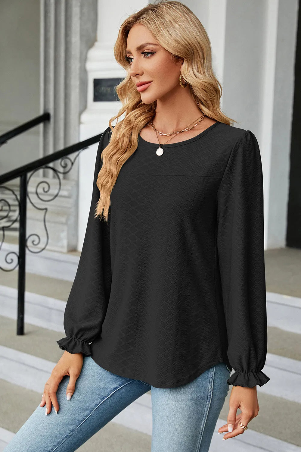 Round Neck Loose Sleeve Shirt