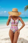 Floral Print High-Waist Bikini Set